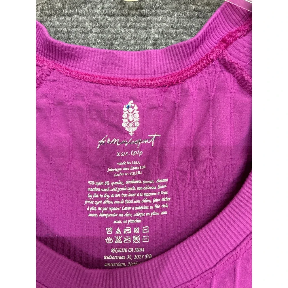 Free People FP Movement Lot of 2 Seamless Crop Tops Orange Purple XS/S